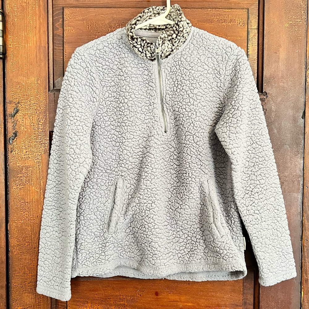 Abercrombie & Fitch | Women’s Grey Sherpa Zip Sweatshirt